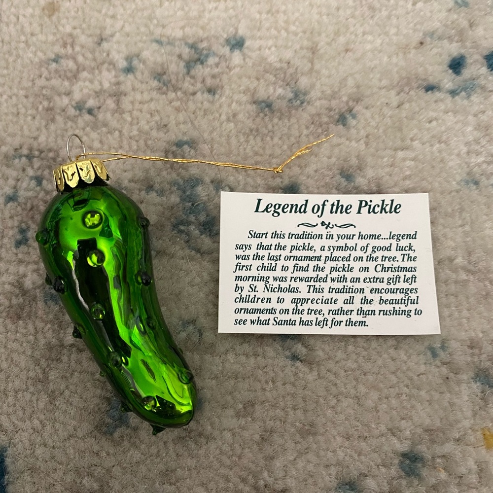 Glass Christmas pickle ornament